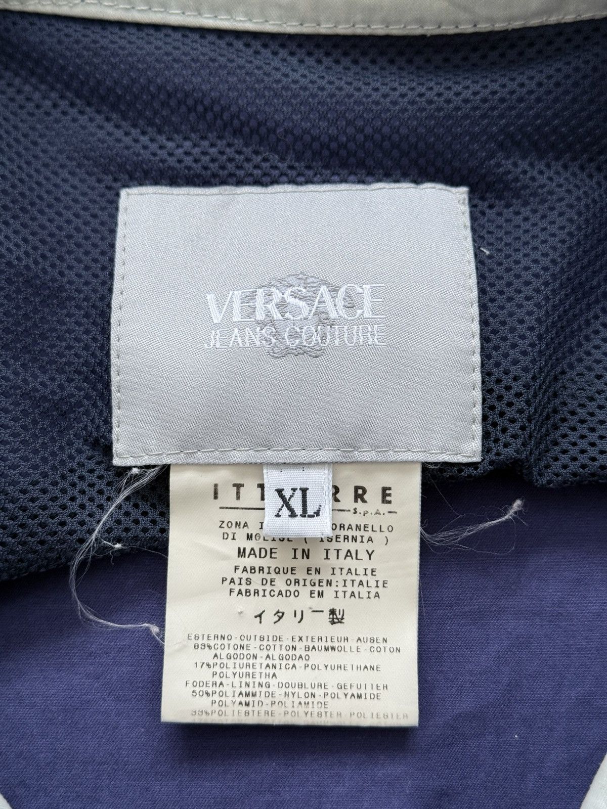 Versace 2000s Versace Blue Cotton Zip Jacket Size US XL / EU 56 / 4 - 14 Thumbnail