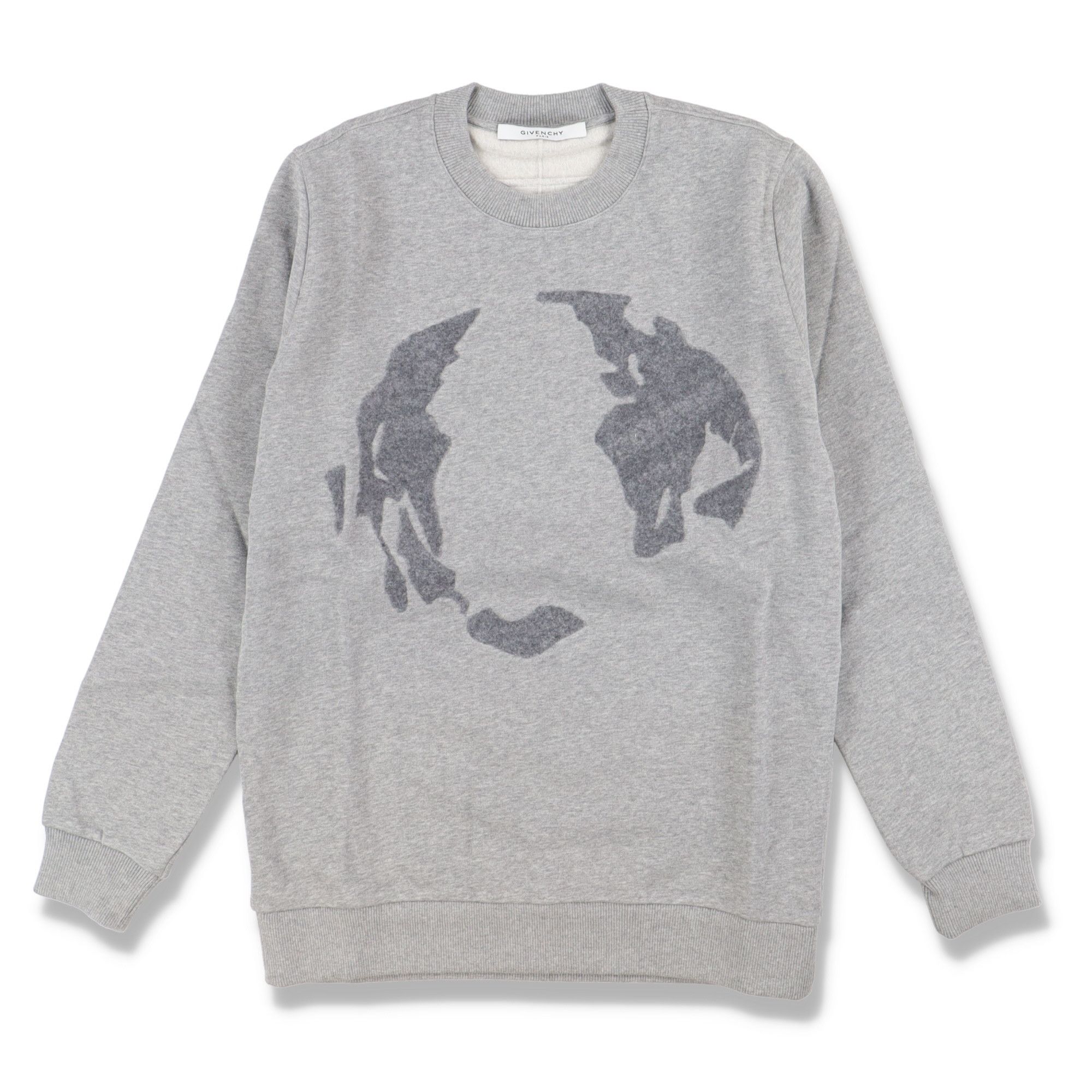 Image of Givenchy 1 Of 1 Grey Rottweiler Felt Shadow Sweatshirt, Men's (Size XS)