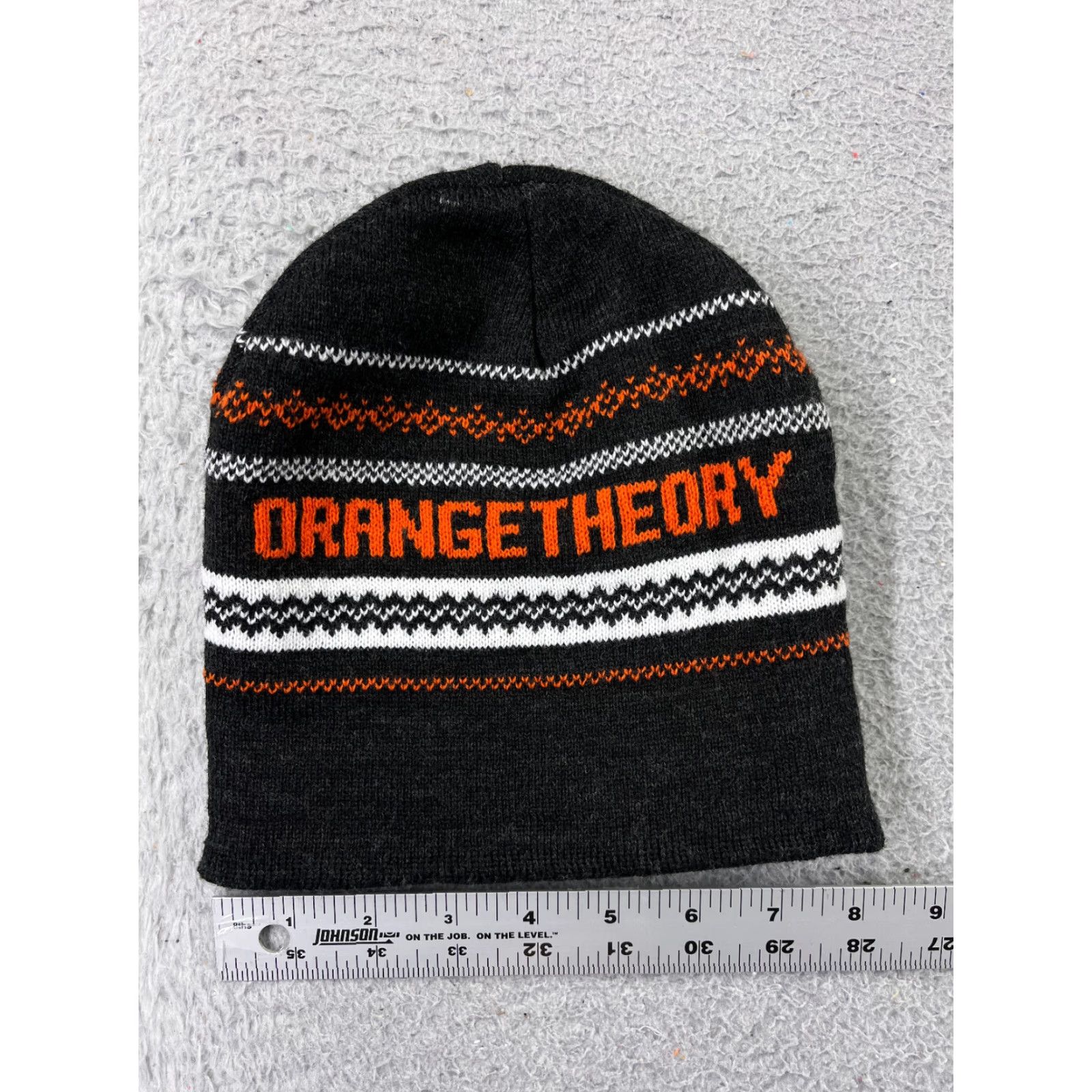 Theory Orange Theory Fitness Beanie Toque Adult One Size Gray Knit Embroidered Acrylic Hat/Beanie (Unisex) Size ONE SIZE - 3 Thumbnail