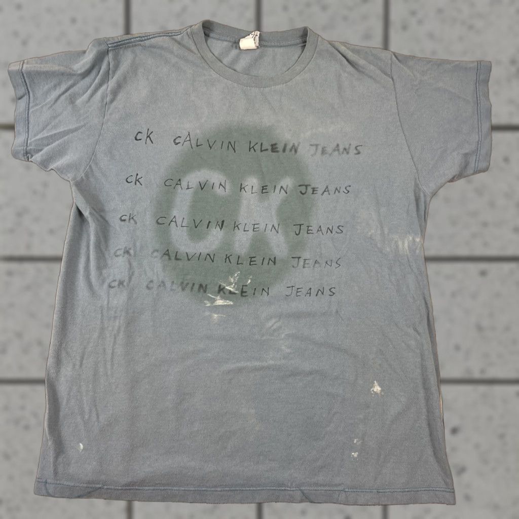 Calvin Klein VINTAGE Calvin Klein Jeans CK Vintage Blue T Shirt M Distressed Men Blue Shirt CK Vintage Distressed Mens Size US M / EU 48-50 / 2 - 1 Thumbnail