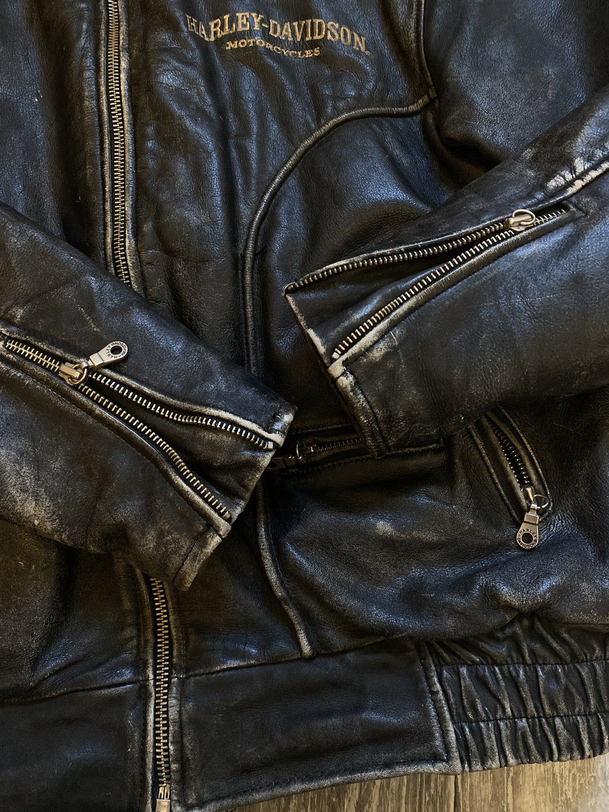 Harley Davidson × Vintage 1993 Harley Davidson vintage leather jacket racing Size US L / EU 52-54 / 3 - 12 Thumbnail