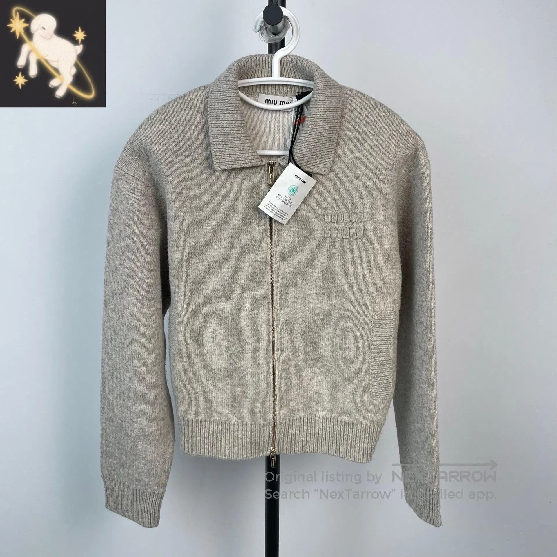 Miu Miu Miu Miu Oatmeal gray cashmere zip-up coat size 36| Size XS / US 0-2 / IT 36-38 - 1 Thumbnail