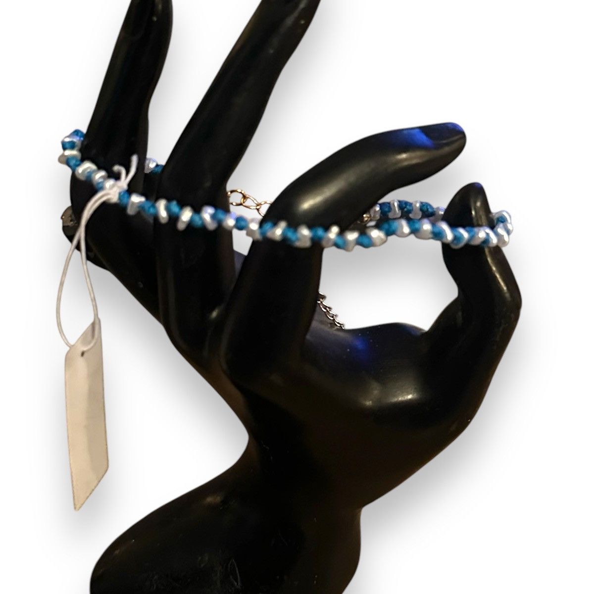 Other Blue and white chip bead bracelet/anklet Size ONE SIZE - 3 Thumbnail