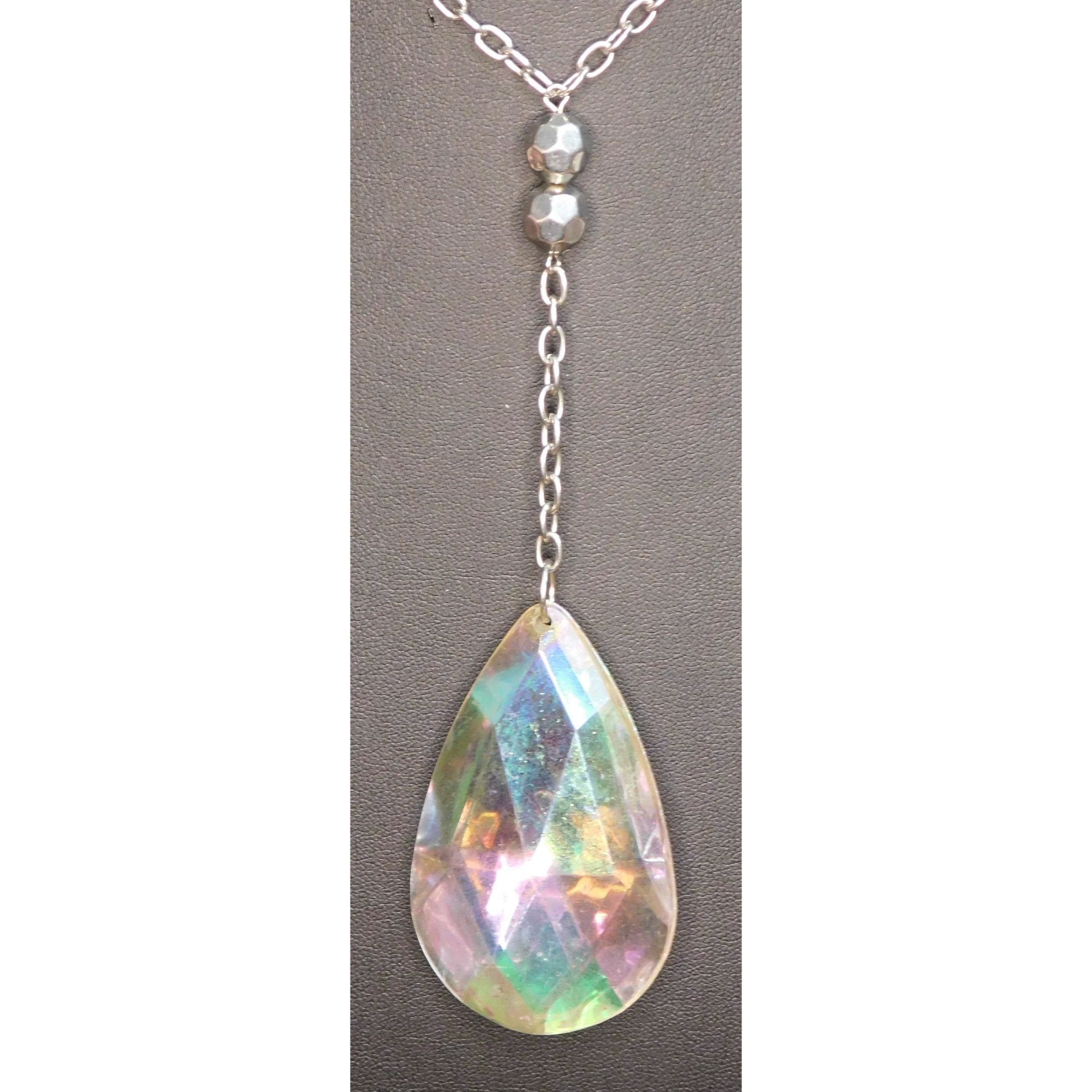 Other Vintage Fantasy Oversized Rainbow Teardrop Y Necklace Size ONE SIZE - 1 Thumbnail