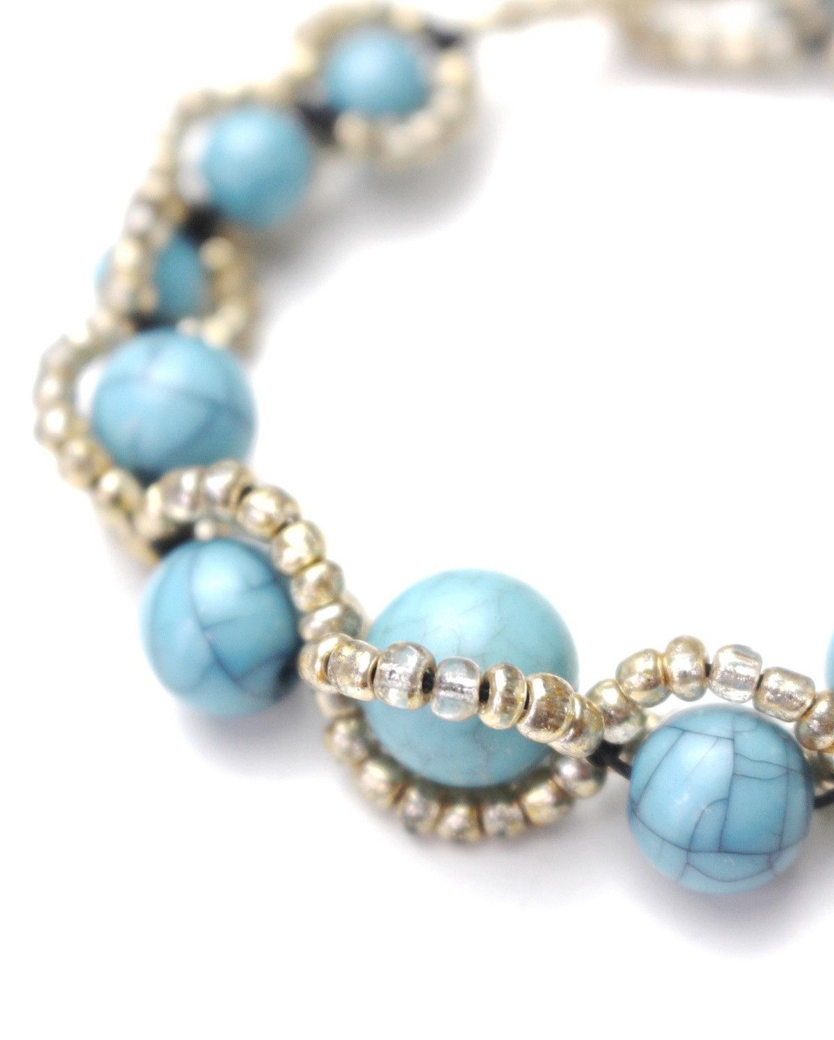 Vintage 2000S JAPANESE MADE SPIRAL TO THE SEA TURQUOISE BRACELET Size ONE SIZE - 4 Thumbnail