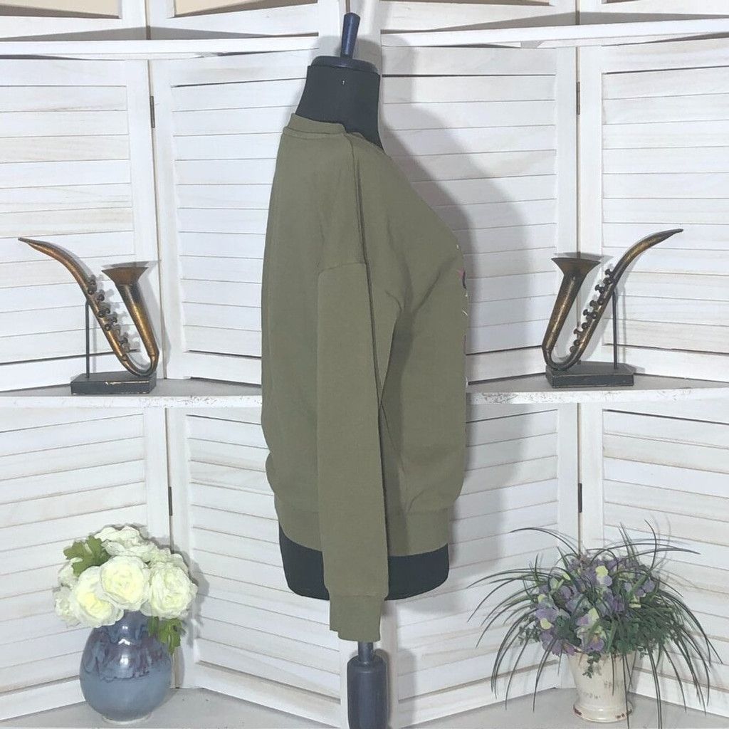 Vintage Y2K Bratz cotton oversized sweatshirt green patchwork XS Size XS / US 0-2 / IT 36-38 - 3 Thumbnail