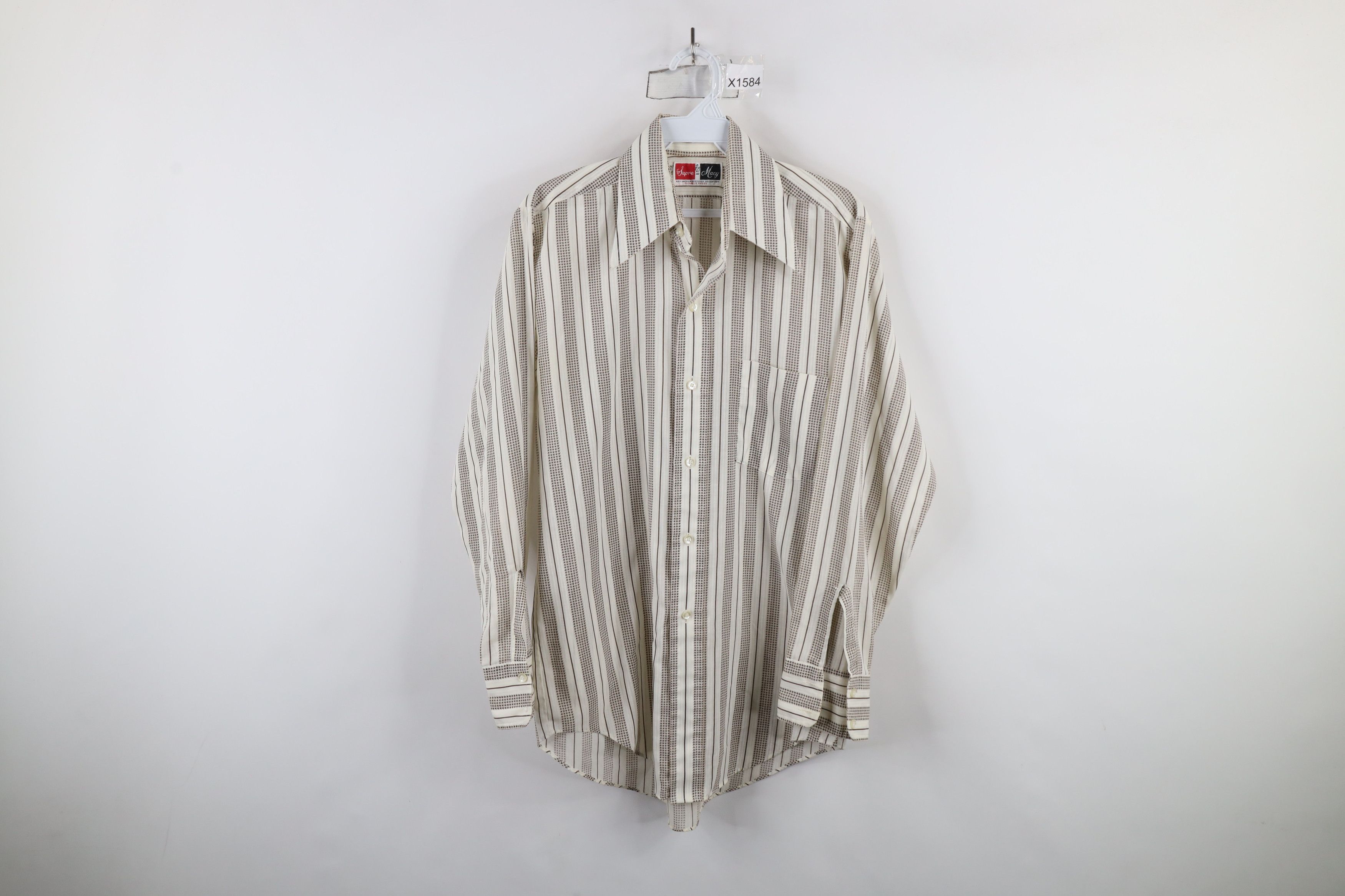 Vintage Vintage 60s 70s Rockabilly Striped Collared Button Shirt USA Size US L / EU 52-54 / 3 - 1 Thumbnail