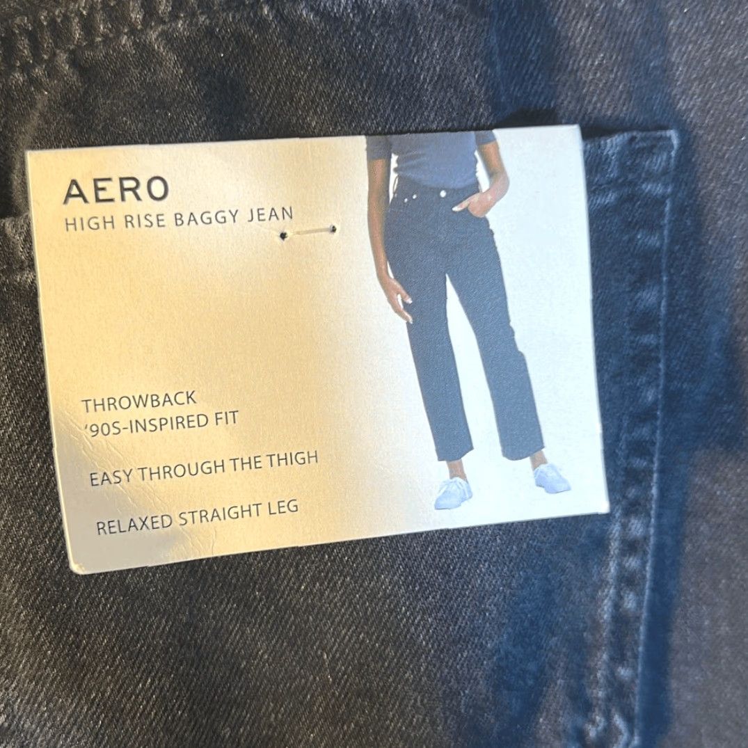 Aeropostale AeroPOSTale Jeans Womens 12 High Rise Baggy Jean NEW Black Baggy Jeans Womens 12 Black Womens Size 34" / US 12 / IT 48 - 3 Thumbnail