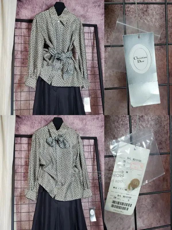 Dior Dior Green Polka Dot Silk Blouse . Size S / US 4 / IT 40 - 1 Thumbnail