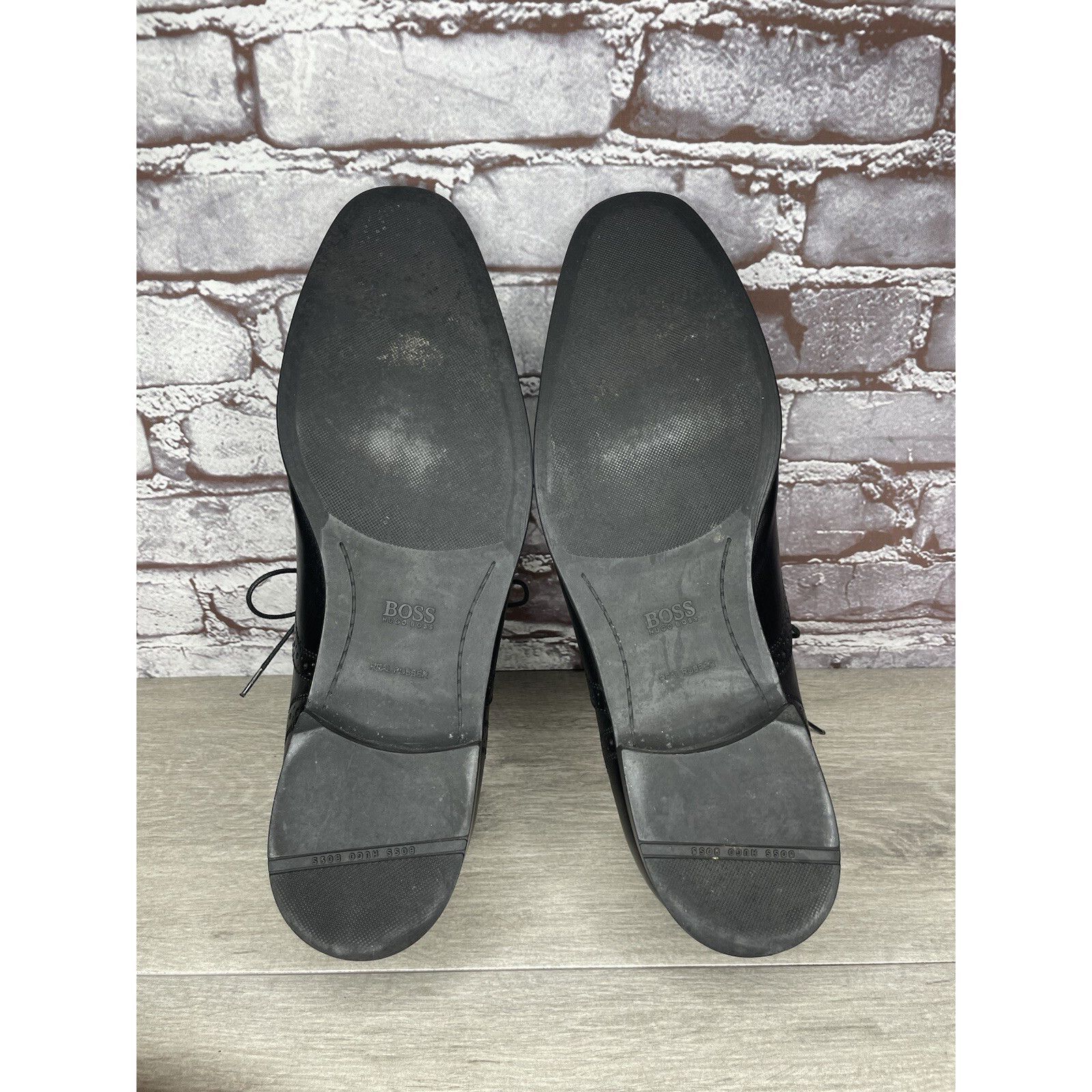 Hugo Boss Boss Hugo Boss Black Leather Wingtip Oxfords Dress Shoes Men Size US 12 / EU 45 - 6 Thumbnail