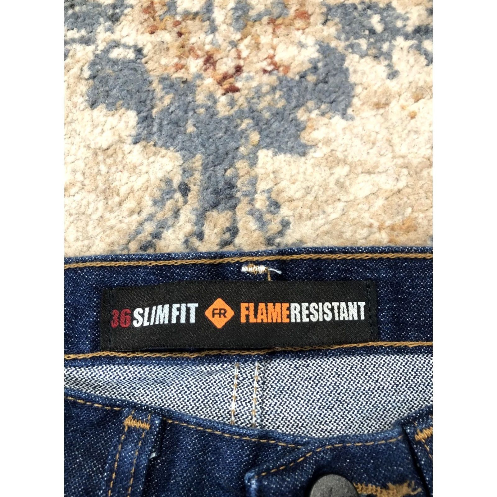 Wrangler Wrangler Jeans Mens 30x32 Blue Dark Wash Slim Straight Flame-Resistant Pockets FR 34 ATPV 10FR36MWZ Clean Denim Accessories Not Included Size US 30 / EU 46 - 7 Thumbnail