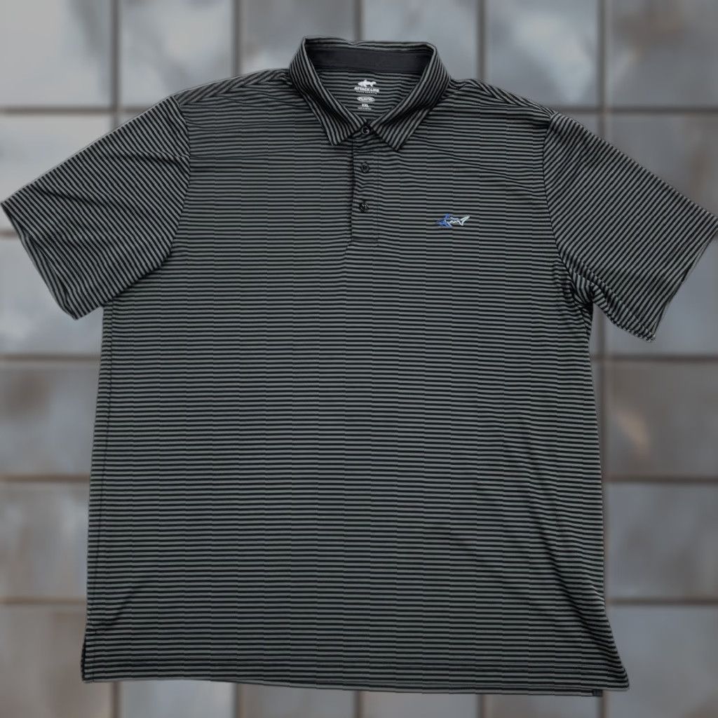 Vintage Greg Norman Attack Life Polo Shirt Striped Gray Black XX-Large Men Short Sleeve Golf Shirt Size US XXL / EU 58 / 5 - 1 Thumbnail