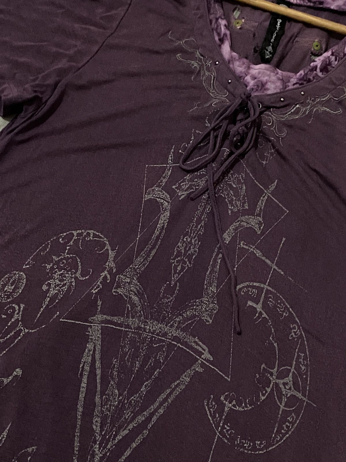 Japanese Brand Japan Ozz Croce Grunge Devil Symbol Graphic V Neck Size M / US 6-8 / IT 42-44 - 3 Thumbnail