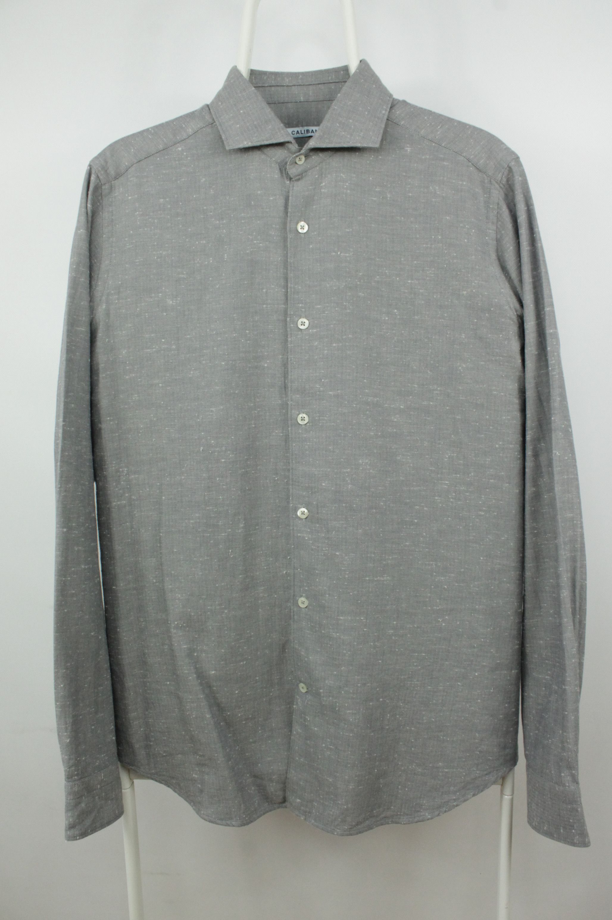 Other Caliban Gray Melange Cotton Dress Shirt Men's Size US M / EU 48-50 / 2 - 1 Thumbnail