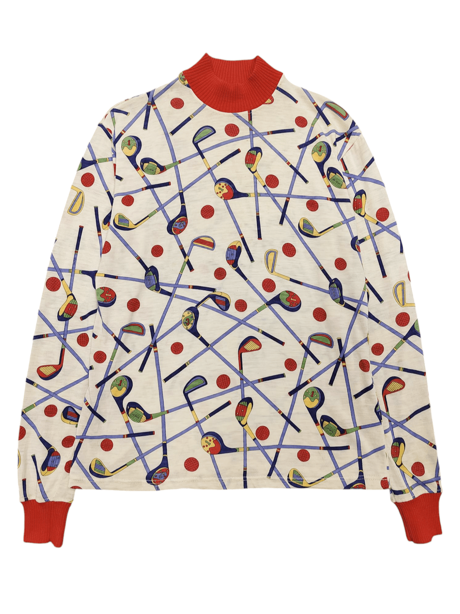 Celine 80s Celine- Archive Sport Golf Print Graphic Knit Top Size M / US 6-8 / IT 42-44 - 1 Thumbnail