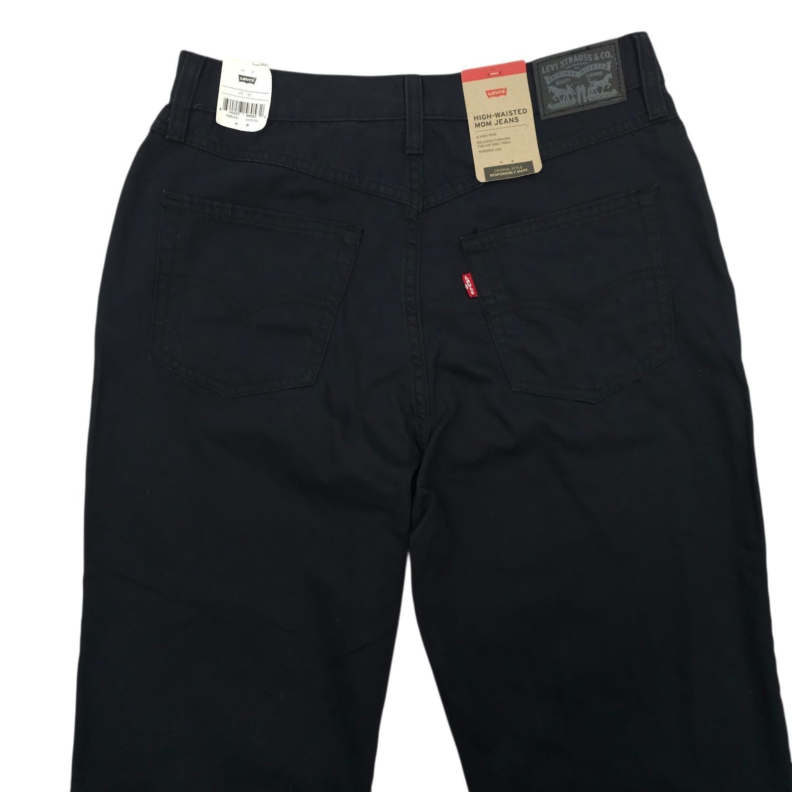Levi's Levis High Waisted Mom Jean 29x32 Dark Wash Tapered Leg Size 29" - 12 Thumbnail