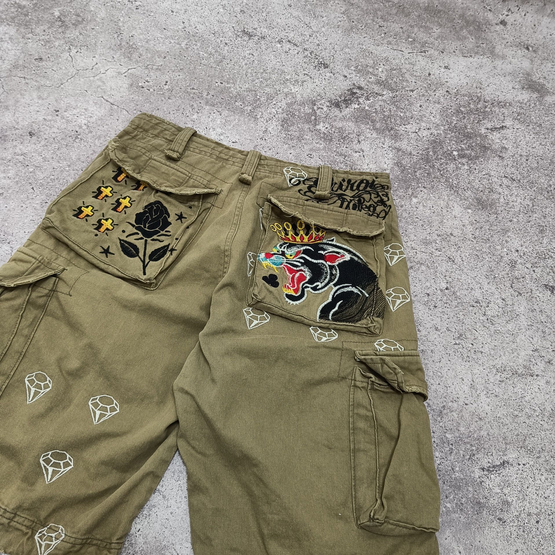 Ed Hardy × Japanese Brand × Vintage Shiroi Neko Japanese Shorts like Ed Hardy Size US 31 - 2 Thumbnail