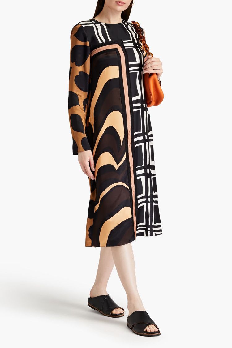 Marni o1y1025 Midi Dress in Multicolor Size S / US 4 / IT 40 - 2 Thumbnail