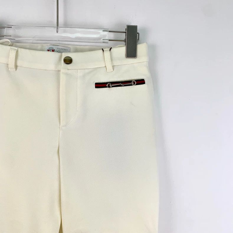 Gucci Gucci Beige striped webbing cotton casual trousers 2505-Nex Size 25" / US 0 / IT 36 - 3 Thumbnail