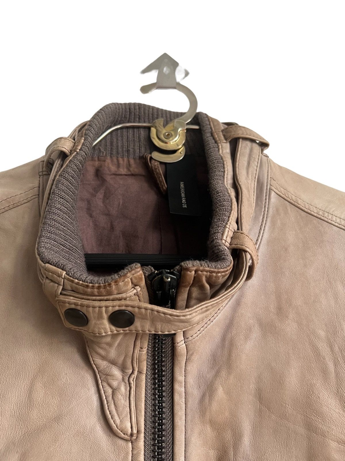American Rag Beauty Patina Fade Sheep Leather Bondage Zipper Biker Jacket Size US S / EU 44-46 / 1 - 7 Thumbnail
