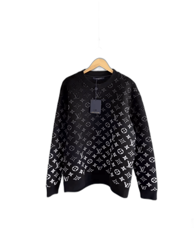 Louis Vuitton Black and White Gradient Sweatshirt-yf