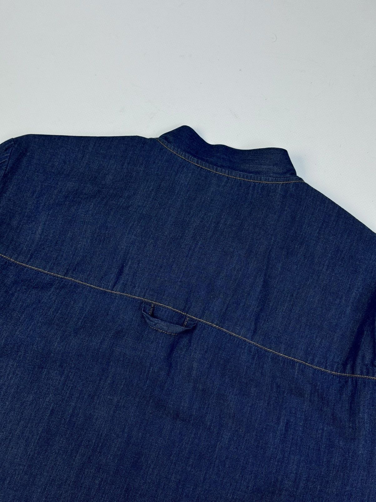 Designer × Jacob Cohen JACOB COHEN Jeans Denim Blue Bow Tie Ascot Collar Shirt Size L / US 10 / IT 46 - 15 Thumbnail