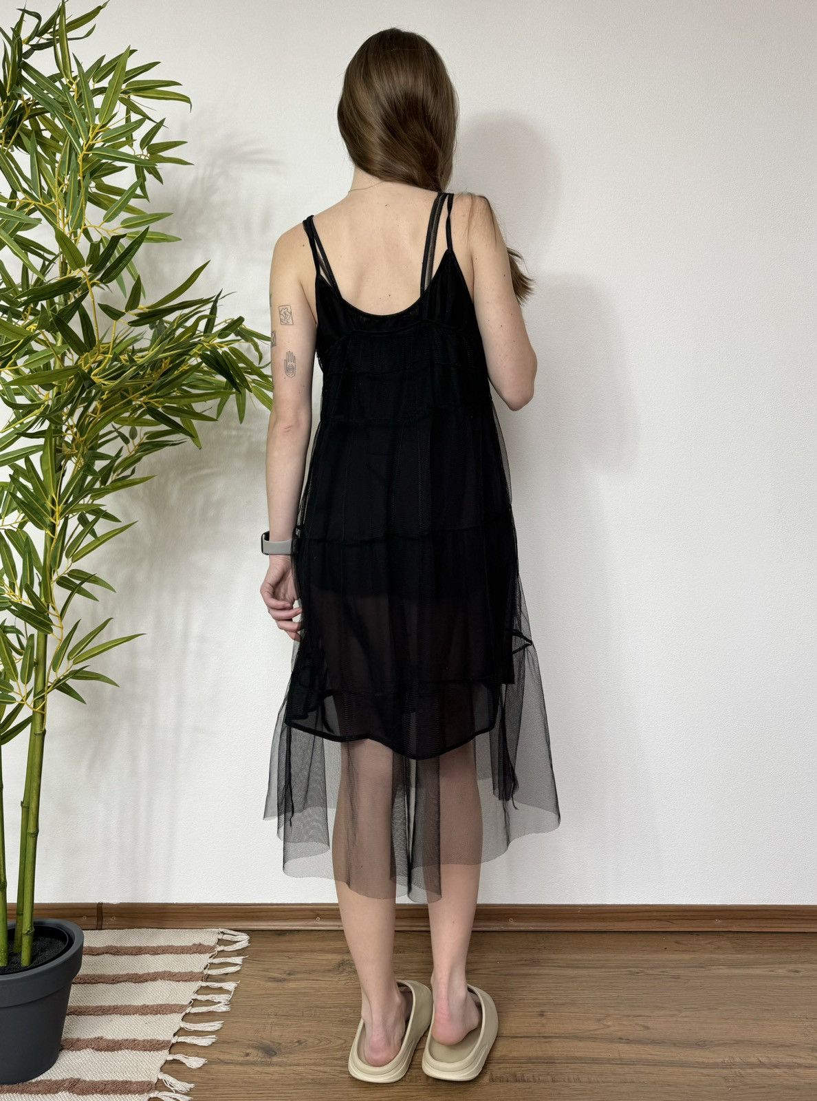 Vintage VINTAGE FULL MESH 2000s RUFFLES MAXI DOUBLE DRESS Size M / US 6-8 / IT 42-44 - 5 Thumbnail