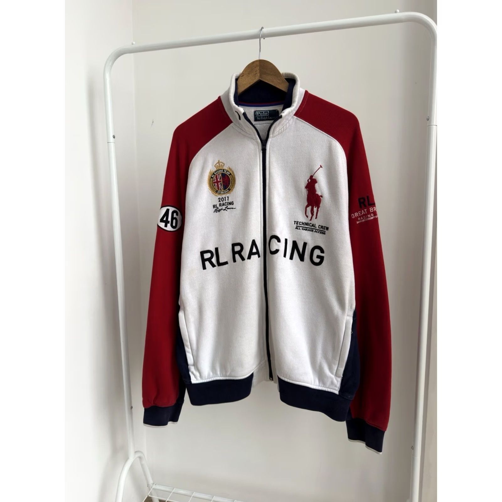 Polo Ralph Lauren VINTAGE Polo Ralph Lauren Racing Great Britain 2011 Sweatshirt XL White Logo JP RL Racing Mens Pullover Hoodie Shirt Size US XL / EU 56 / 4 - 4 Thumbnail