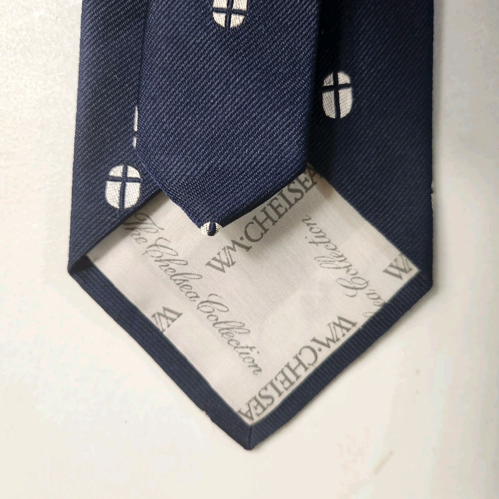 Vintage VINTAGE NAVY Chelsea LTD. Religious Cross Tie Mens Tie 56" Navy Blue Chelsea LTD. Cross Tie Size ONE SIZE - 4 Thumbnail