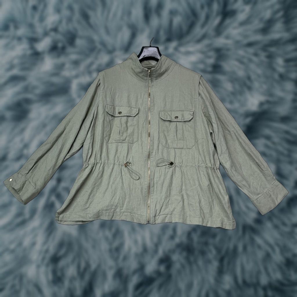 Vintage RD + KoKo Blazer Jacket Womens Regular Size S Blue Linen Mid-Length Zip Up Pockets Lightweight Casual Long Sleeve Size S / US 4 / IT 40 - 1 Thumbnail