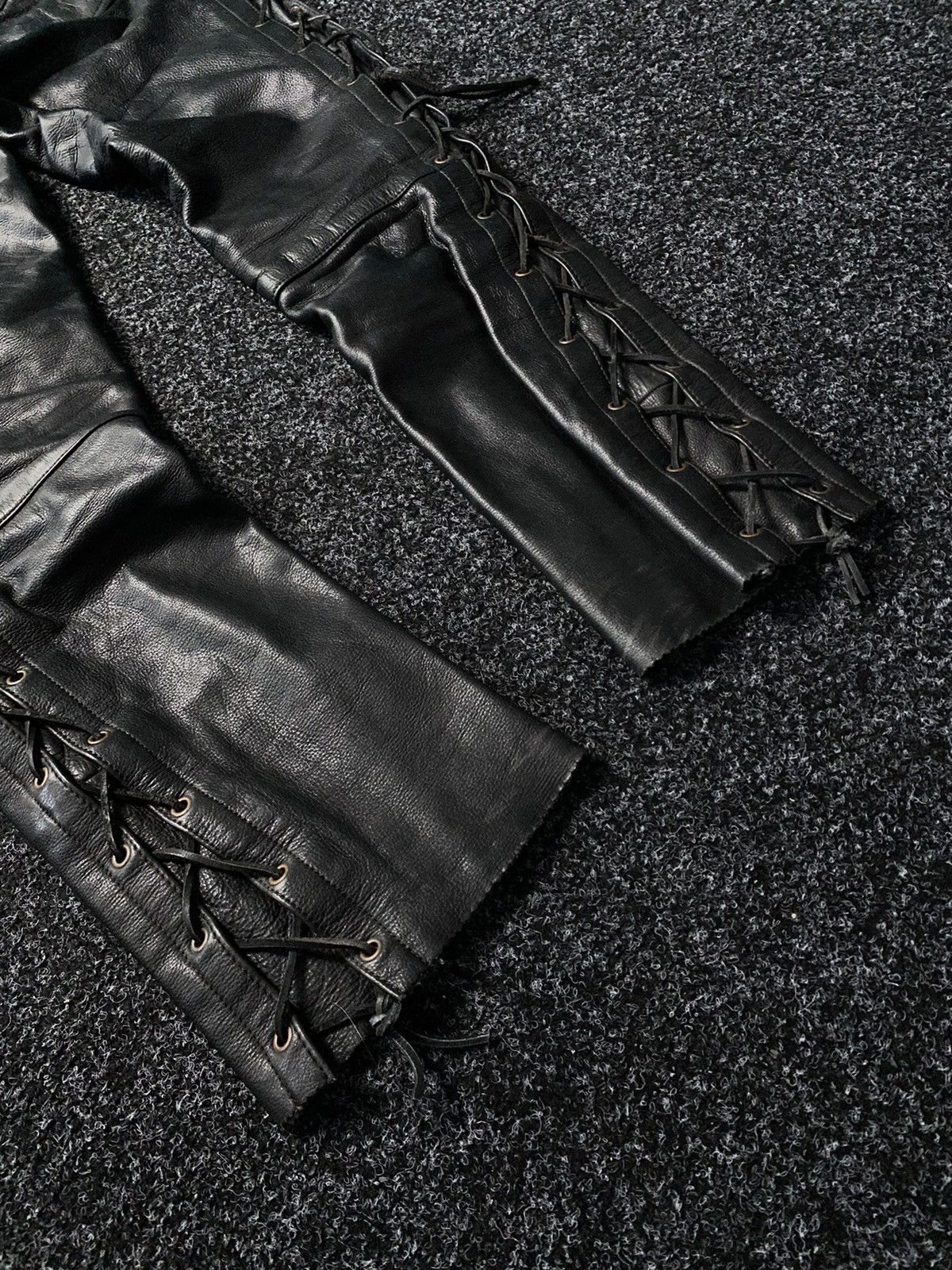 Leather Real Leather Moto Biker Racing Pants Opium y2k Size US 33 - 12 Thumbnail