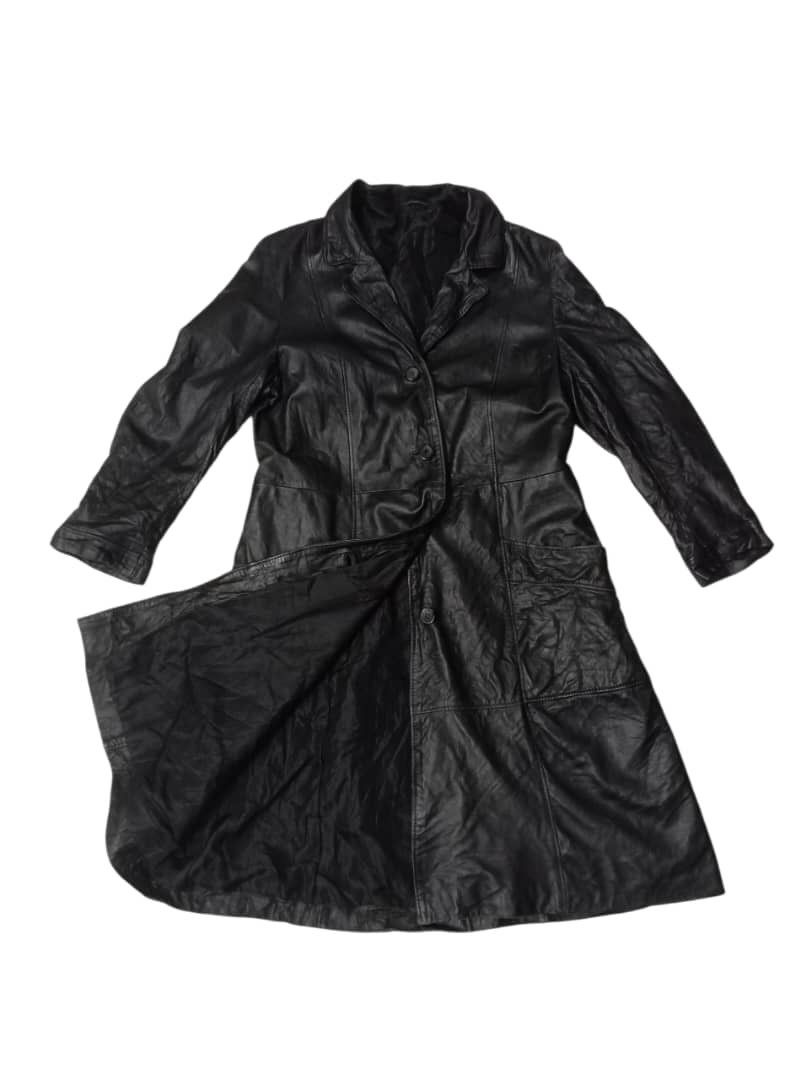 Real Lambskin Leather Long Coat