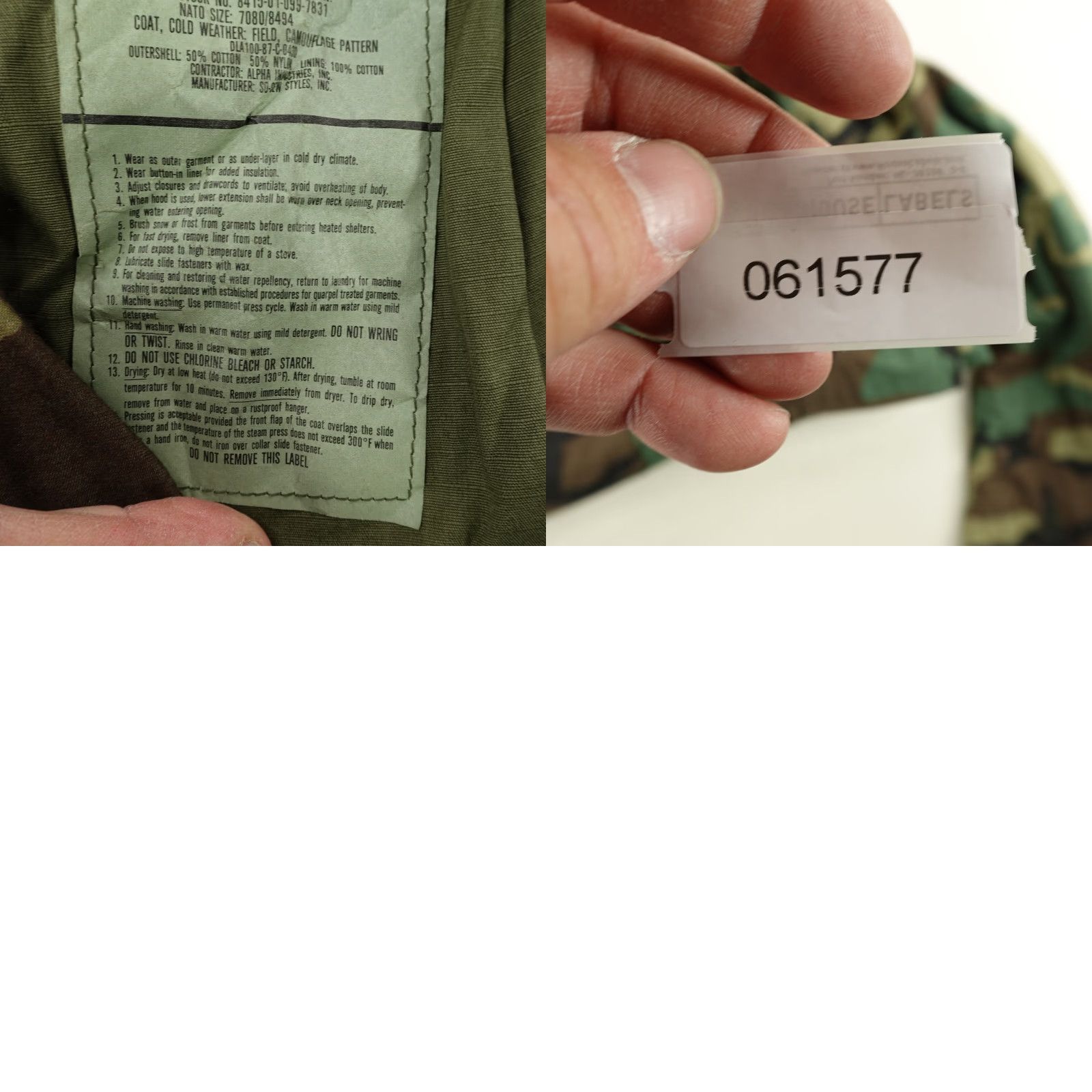 Alpha Industries VINTAGE Alpha Industries Military Jacket Small Green Camo Coat 80s Men Size US S / EU 44-46 / 1 - 8 Thumbnail
