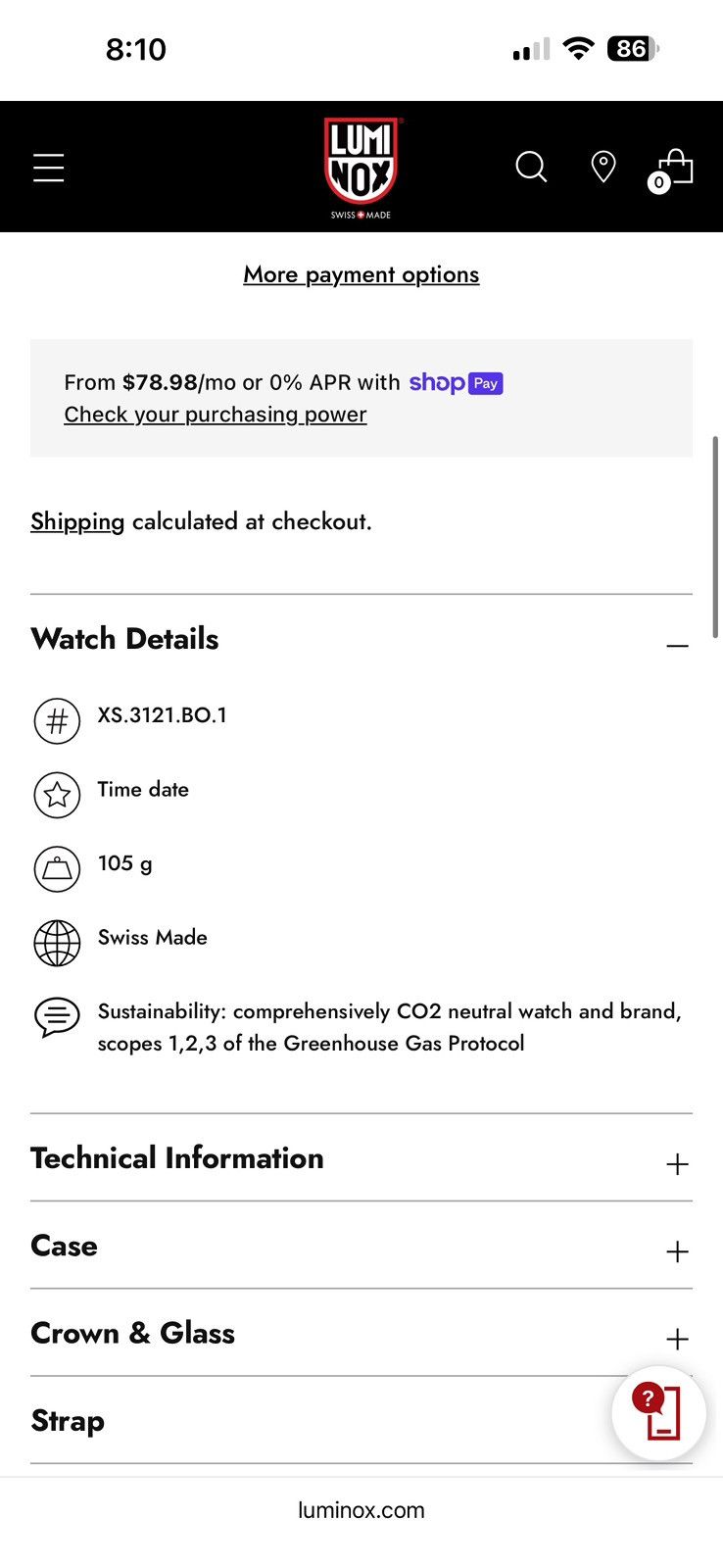 Luminox Luminox Pacific Diver Dive Watch, 44 mm SKU: XS.3121.BO.1 Size 44 - 10 Thumbnail