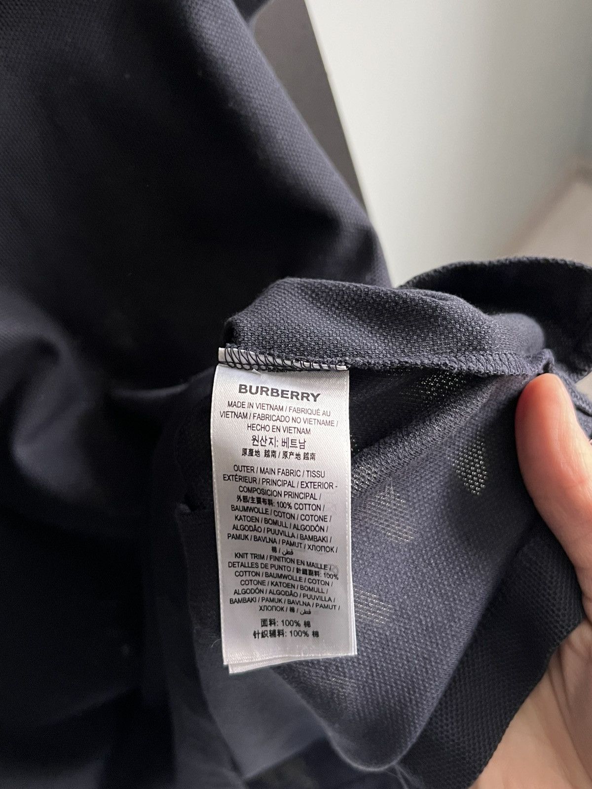 Burberry Burberry Luxury Navy Polo T-shirt Size US L / EU 52-54 / 3 - 12 Thumbnail