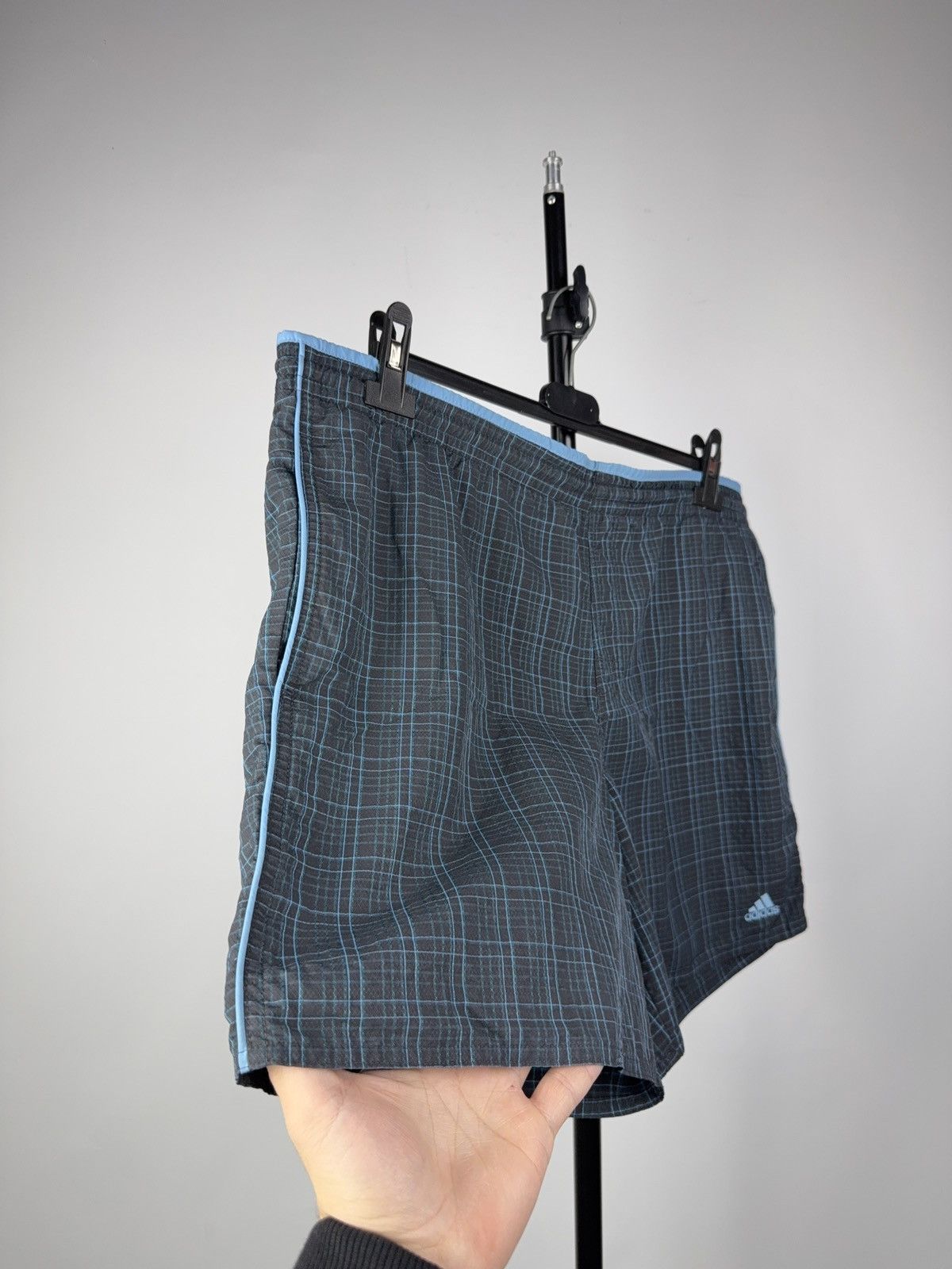 Adidas Adidas Checkered Swim Shorts Blue Trim Men’s L Mesh Lining Size US 34 / EU 50 - 2 Thumbnail