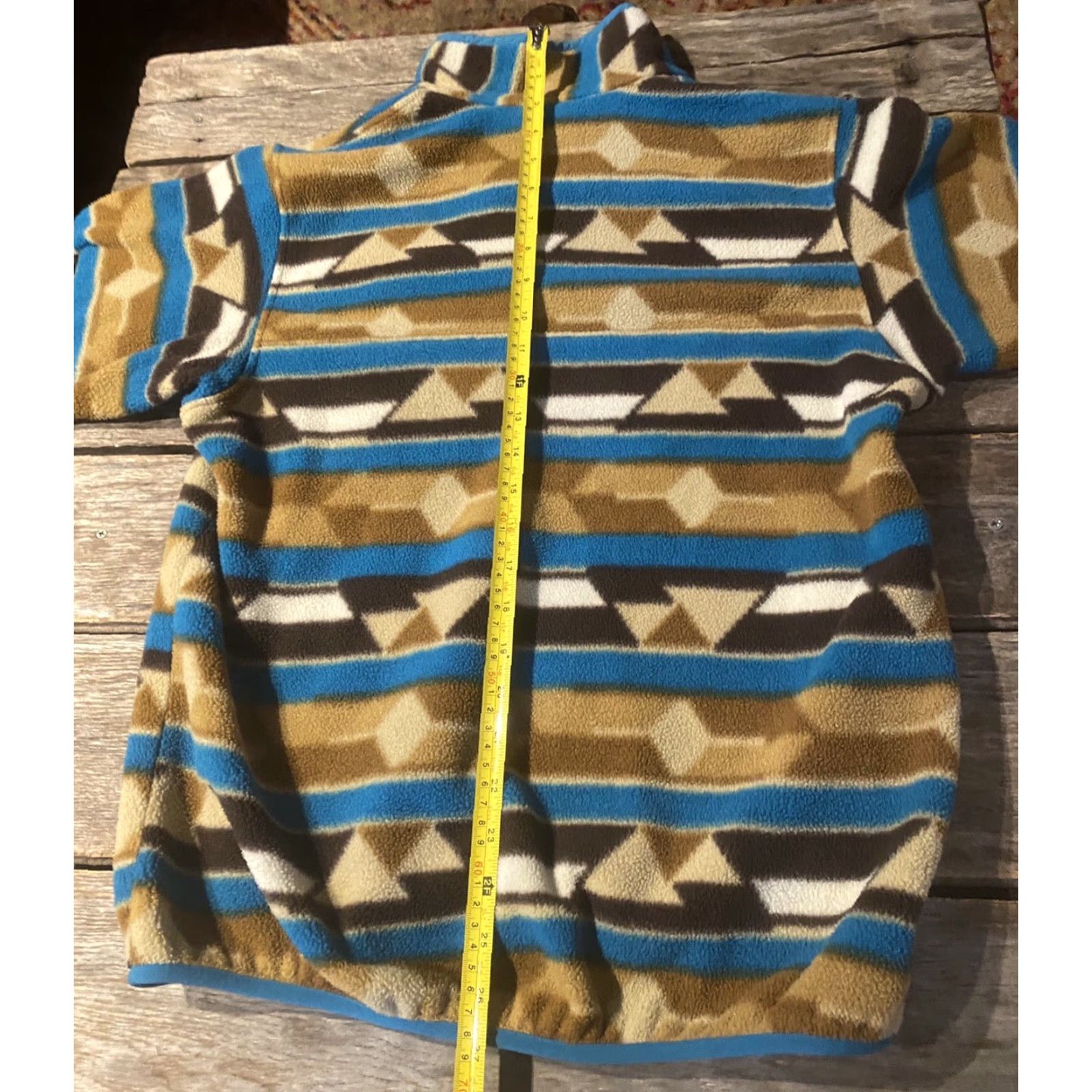 Patagonia VINTAGE Patagonia Synchilla Women's Size Small Brown Teal Fleece Pullover Jacket Vintage Size S / US 4 / IT 40 - 7 Thumbnail