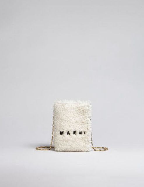 Marni o1w1db11024 Size: OS / Shearling Logo-Print Crossbody Bag Size ONE SIZE - 1 Thumbnail