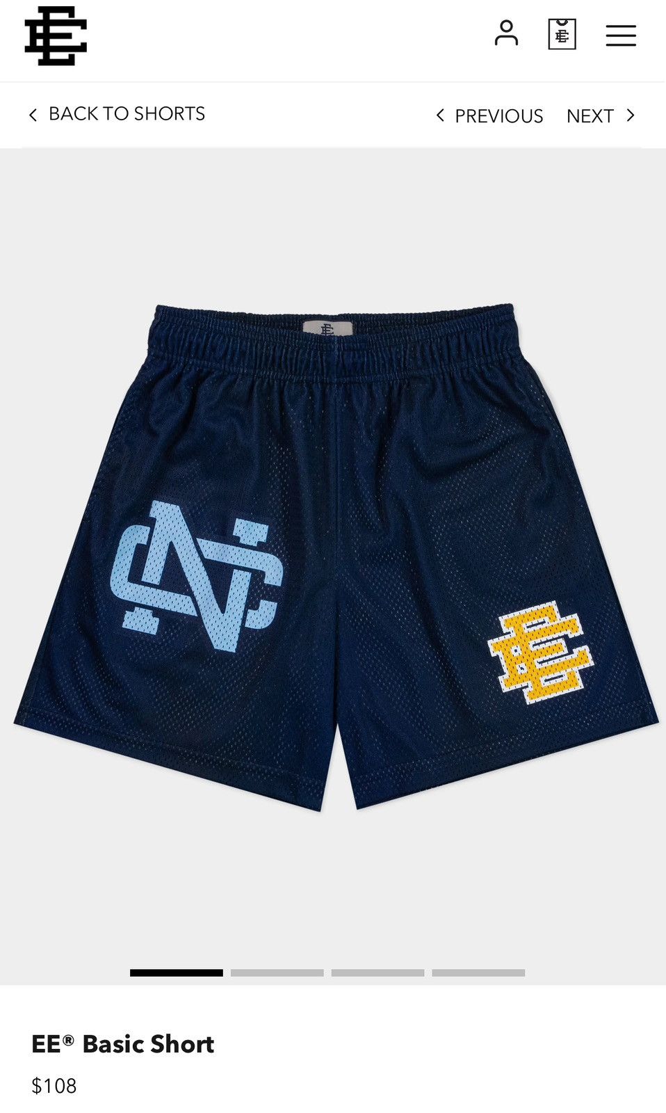 Eric Emanuel × NCAA Eric Emanuel University Of North Carolina Basic Shorts Large Size US 34 / EU 50 - 7 Thumbnail