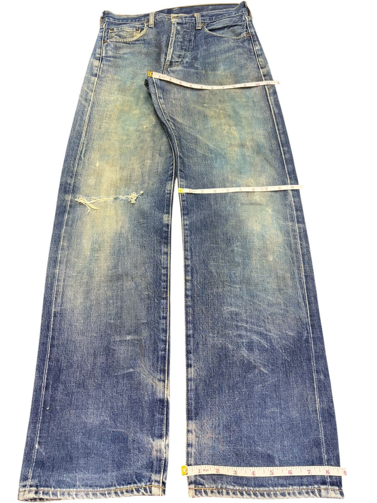 Levi's Vintage 90s Levis 503B Big E Selvedge Distress Loose Jeans Size US 30 / EU 46 - 8 Thumbnail