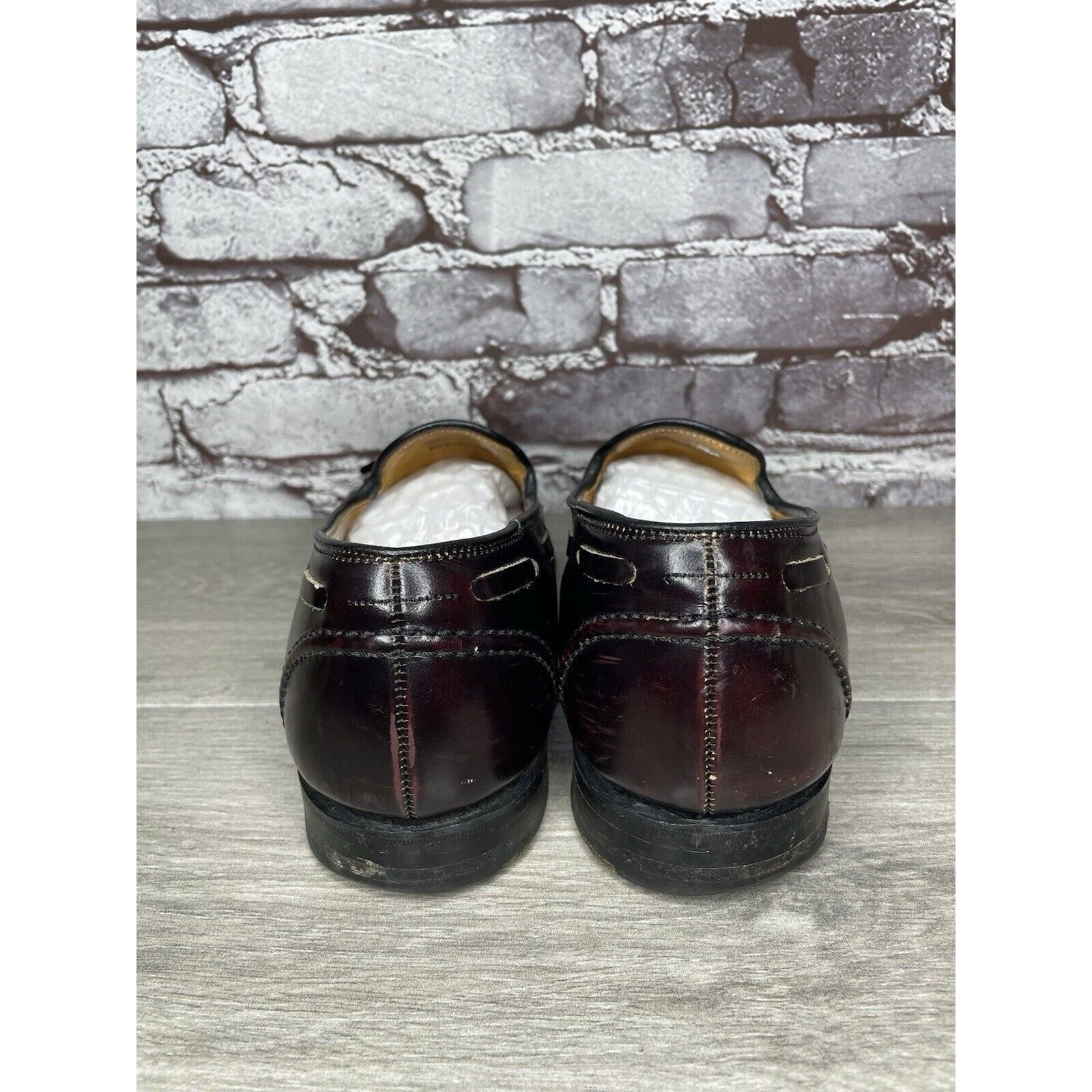 Other Vtg Royal Tweed Burgundy Leather Tassel Loafers Dress Shoes Size US 10 / EU 43 - 6 Thumbnail
