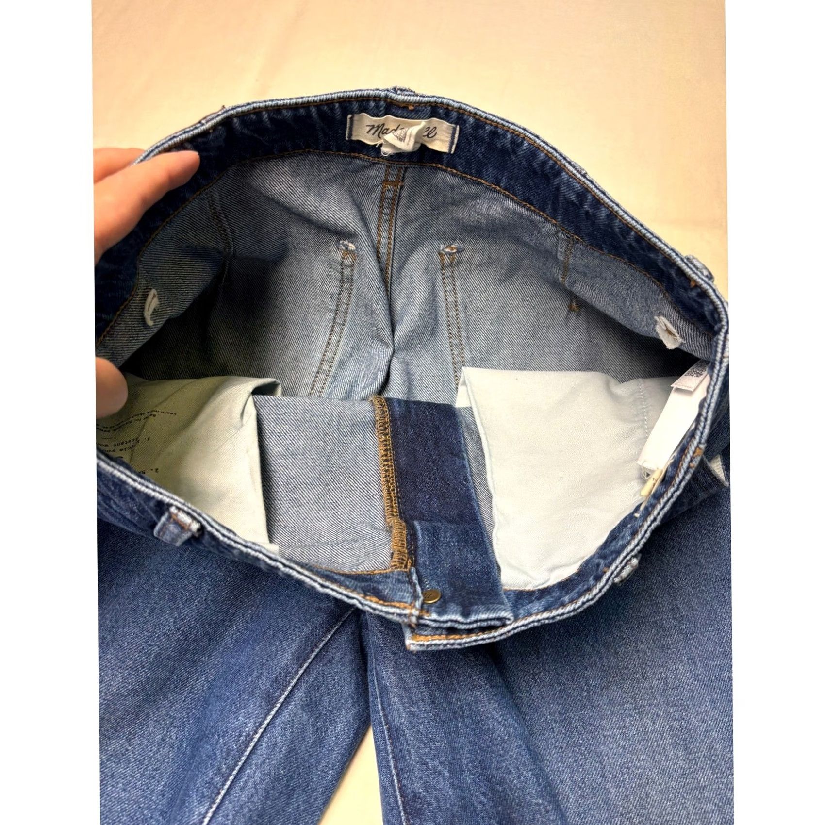 Madewell Madewell Jeans Wide Sweep Trouser Blue High Rise 100% Cotton 28W 32L Denim Five-Pocket Wide-Leg Women Vintage: No Size 28" / US 6 / IT 42 - 4 Thumbnail