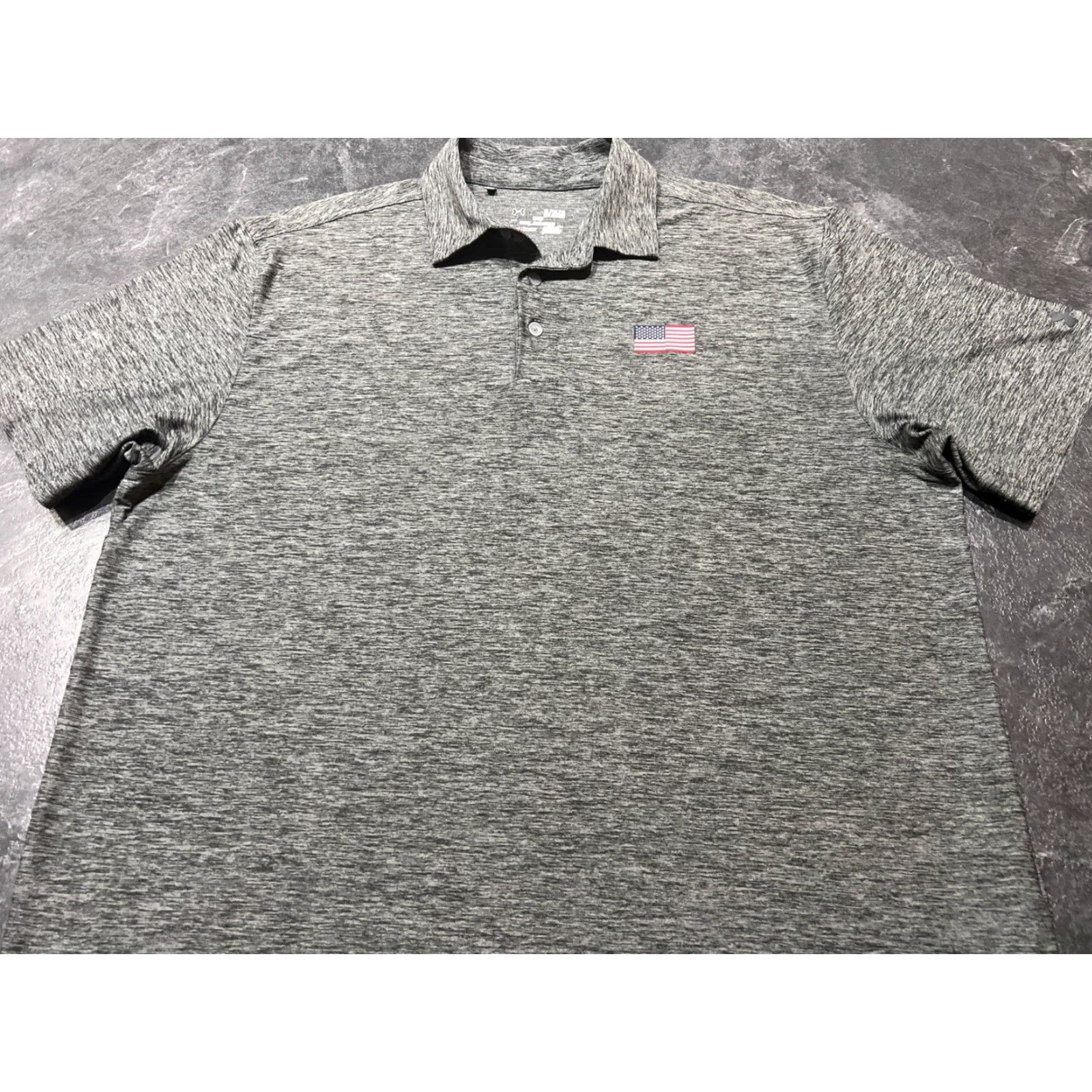 Under Armour VINTAGE Under Armour Polo Shirt Men XL Heather Gray Flag Polo XL Gray Flag Mens Size US XL / EU 56 / 4 - 2 Thumbnail