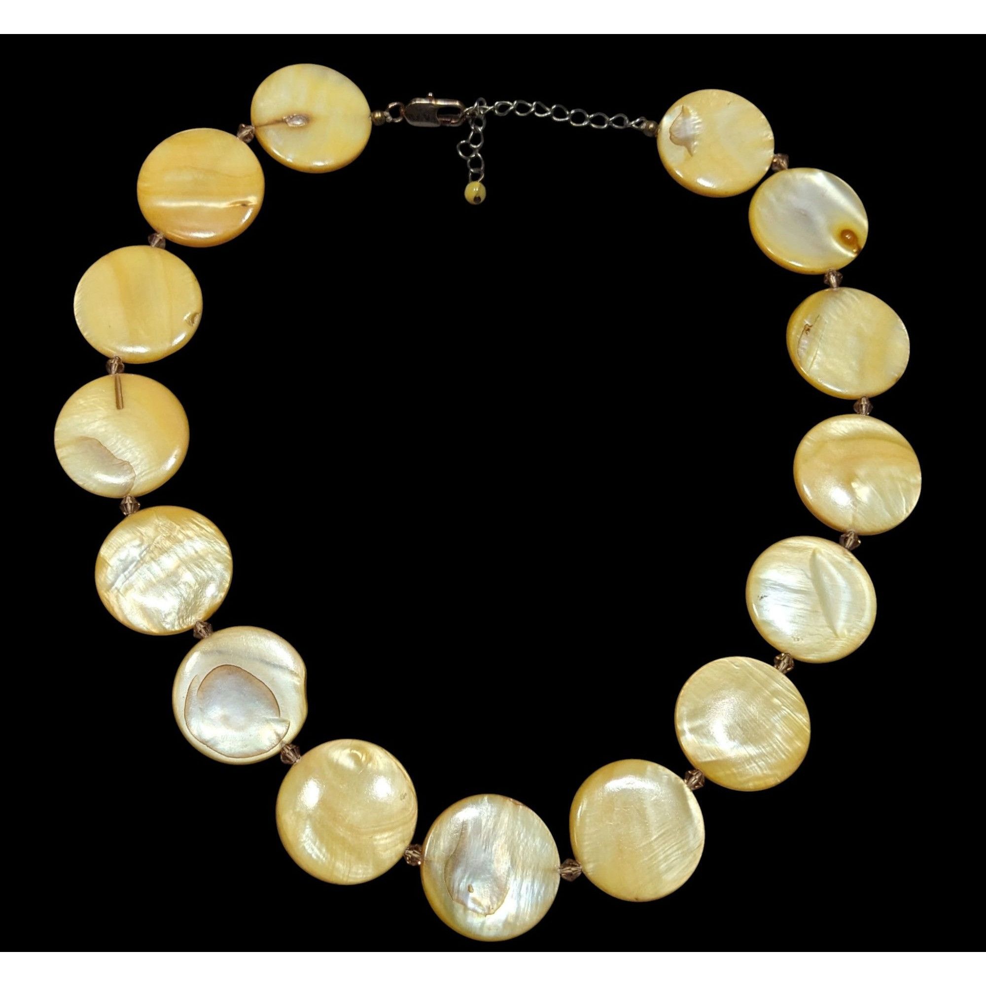 Other Vintage Luminous Sunny Yellow Mother Of Pearl Coin Necklace Size ONE SIZE - 1 Thumbnail
