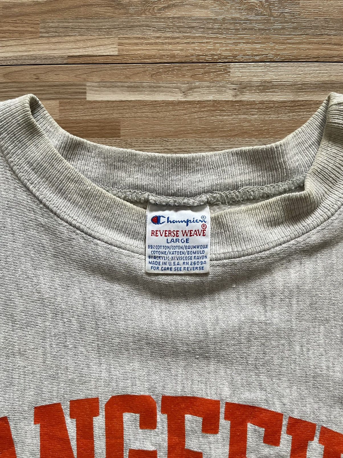Champion Vintage 90s Champion Reverse Weave Orangefield Crewneck SzL Size US L / EU 52-54 / 3 - 3 Thumbnail