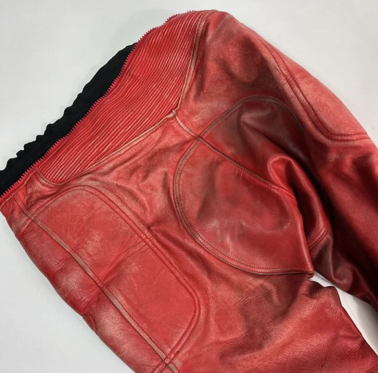 Vintage Moto Racing distressed Leather Biker Pants With protection Size US 40 / EU 56 - 5 Thumbnail