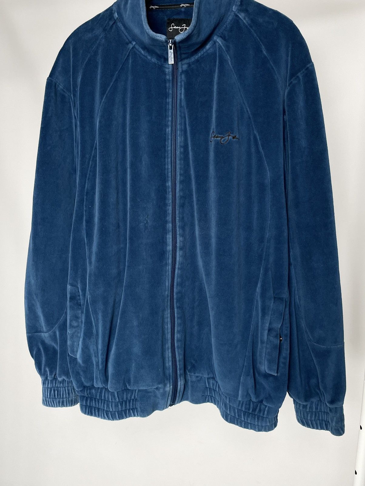 Sean John Sean John ( Size XL ) Blue Velour zip up Sweatshirt Pullover Size US XL / EU 56 / 4 - 7 Thumbnail