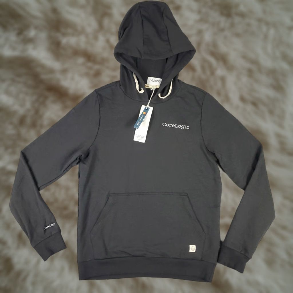 VINTAGE Marine Layer Hoodie Mens Small Pullover Sweatshirt Fall Winter Gray Logo Authentic