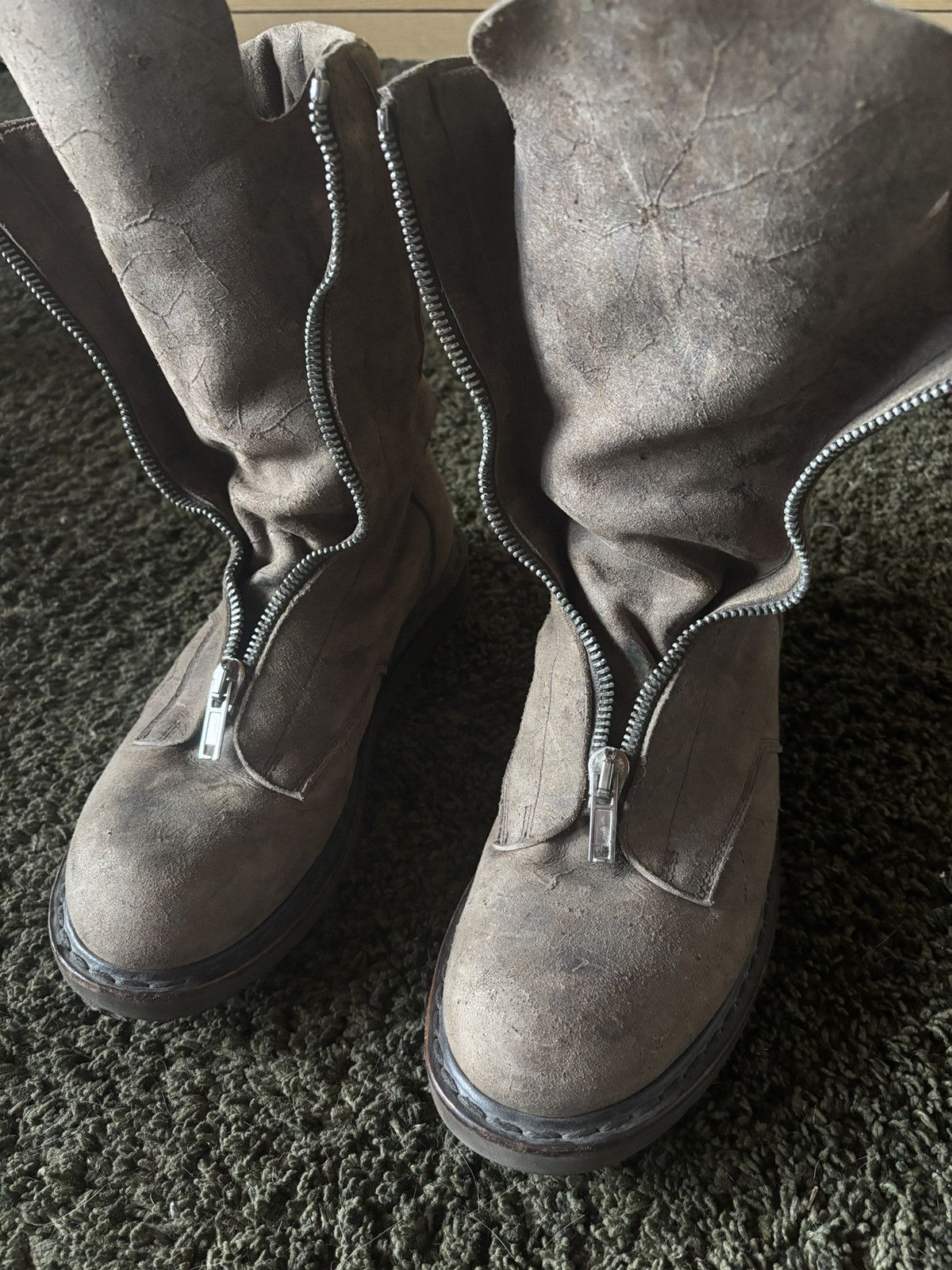 靴 FW11 Rick Owens limo Mohawk Zip Boots Rick Owens F/W 11 Limo Blistered Mohawk Boots