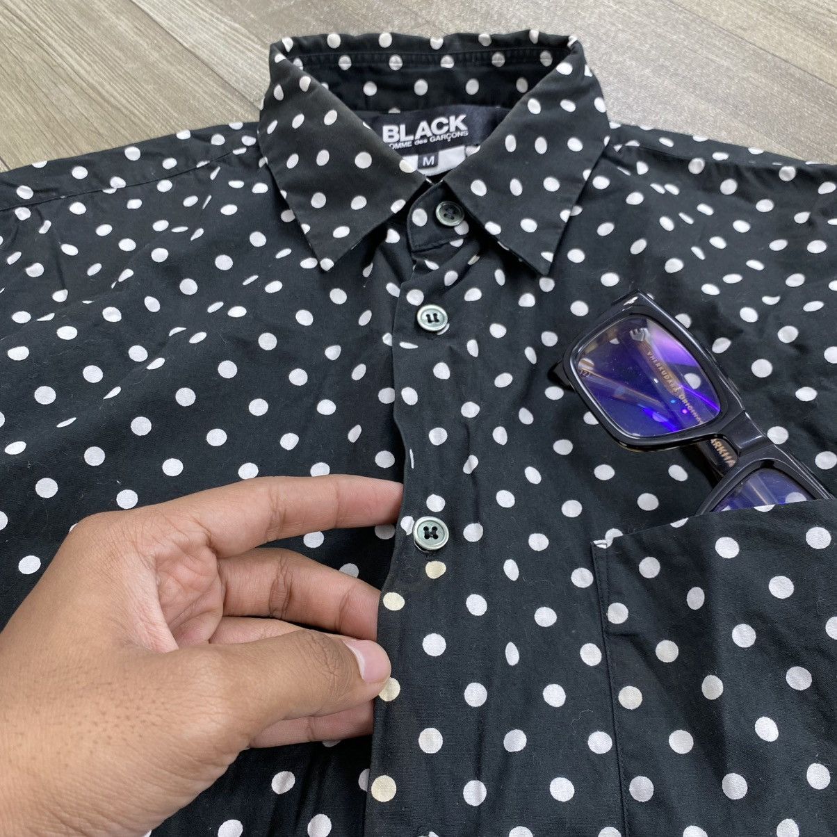 Comme des Garcons Homme 🇯🇵 AD2008 Comme des Garcons Homme CDG Polkadot Black Shirt Size US M / EU 48-50 / 2 - 5 Thumbnail